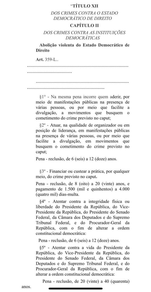 Governo trabalha em proposta para endurecer punições para crimes contra democracia