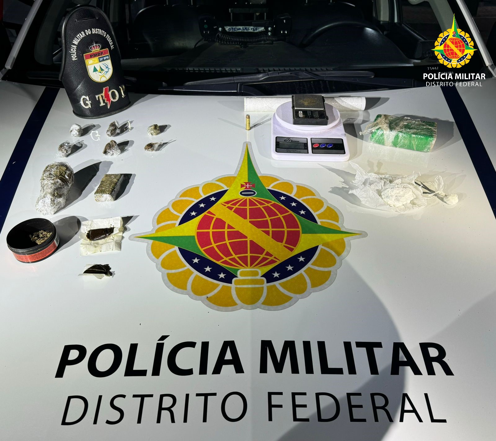 Traficante é preso pela PMDF com grande carregamento de drogas no Itapoã